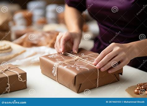 Crafted Elegance: Close-up Displays Confectioner S Hands Artfully ...