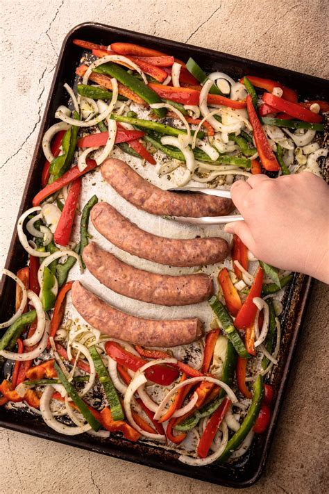 how long to cook sausage peppers and onions in oven