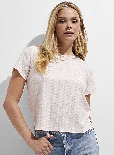 swiss dot  shirt icone womens short sleeve  shirts simons