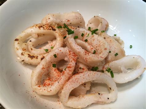 Pan-fried squid rings - a gift from Lees Lovely Fish on Watford Market