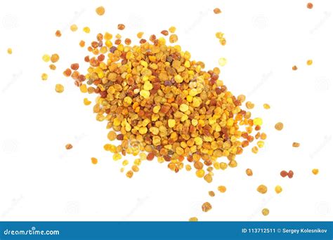 Fresh Bee Pollen Isolated on White Background. Top View Stock Image ...