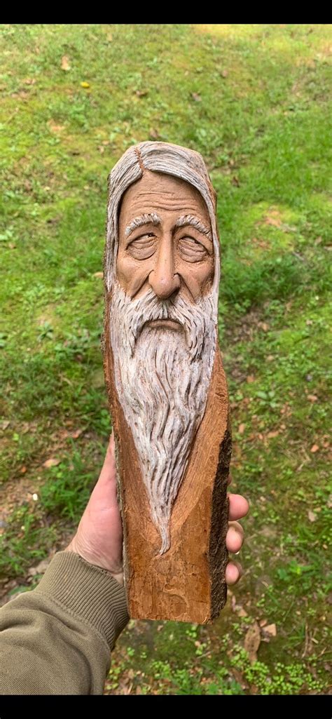 Wood Carving, Wizard Carving, Cottonwood Bark Carving, by Josh Carte ...