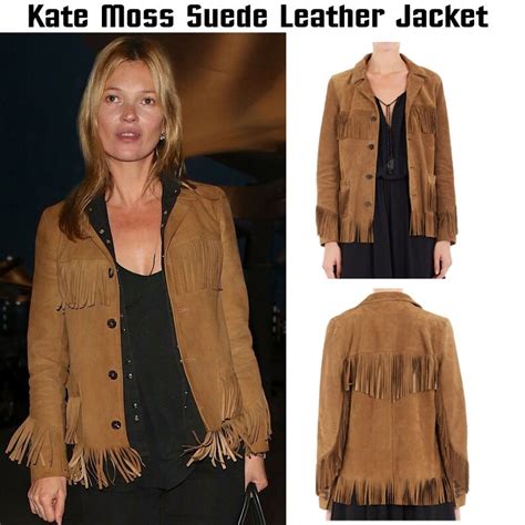 Women Brown Fringe Suede Leather Jacket Western Ladies Moto - Etsy