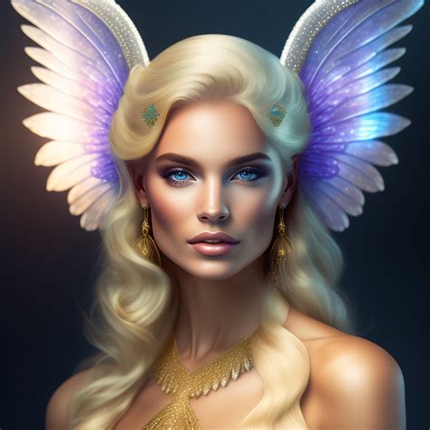 Lexica - Angel woman with blonde hair and fairy wings