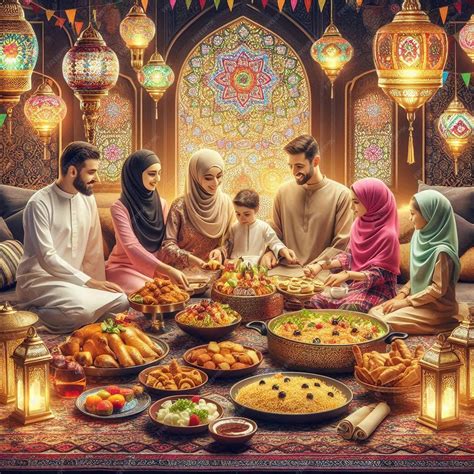 Premium Photo | A beautiful digital artwork of families celebrating Eid