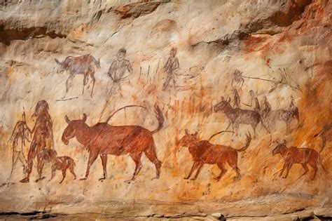 Descobrindo o passado pintura rupestre antiga fascinante que retrata