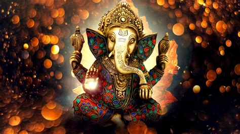 Multicolored Lord Ganesha In Yellow Bokeh Background HD Ganesha Wallpapers | HD Wallpapers | ID ...