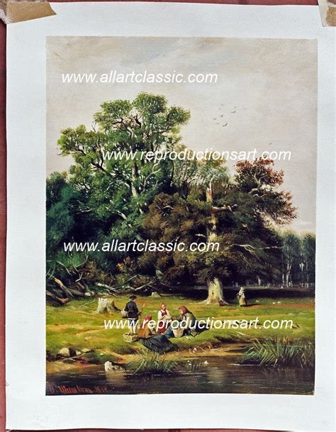 Painting by Shishkin - Mushroom Hunting (Gathering Mushrooms)