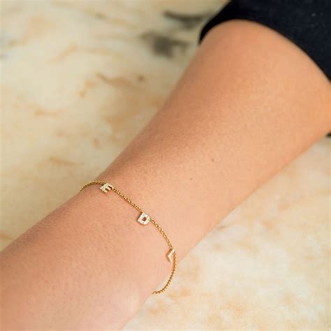 Dainty Diamond Letter Bracelet – David Von