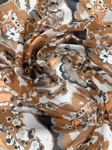 brown paisley pattern fabric elegant dress craft textile whotex