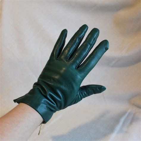 Other Vintage deep green leather gloves | Grailed
