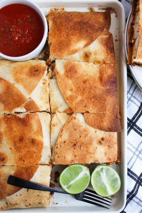 Ground Beef Sheet Pan Quesadillas | Delicious beef recipe, Beef