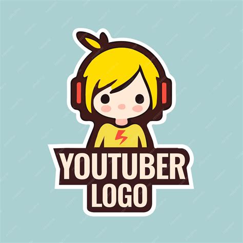 Premium Vector | A cartoon character with a logo for youtube logo