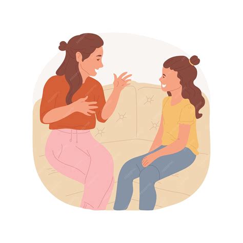 Conversation personnelle avec maman illustration vectorielle de dessin