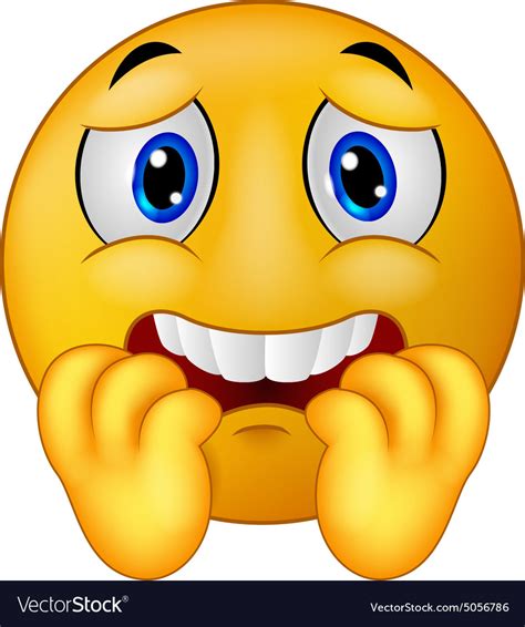 Scared emoticon smiley Royalty Free Vector Image