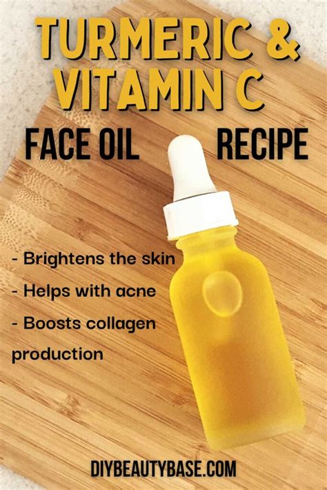 DIY Vitamin C & Turmeric Face Oil Serum For Glowing Skin - DIY Beauty Base