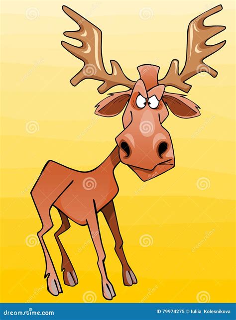 Cartoon Moose Character Looks Angrily Stock Vector - Illustration of ...