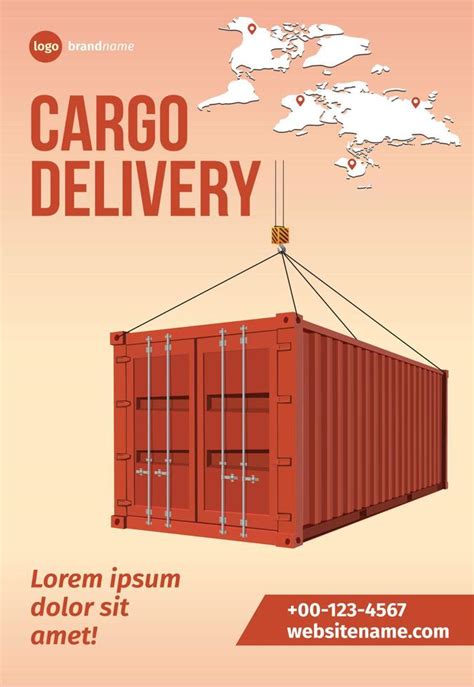 poster cargo delivery flayer poster  vector art  vecteezy