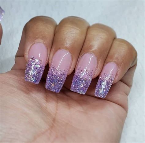 52+ Glitter Purple Ombre Nails | Nuage Detoiles