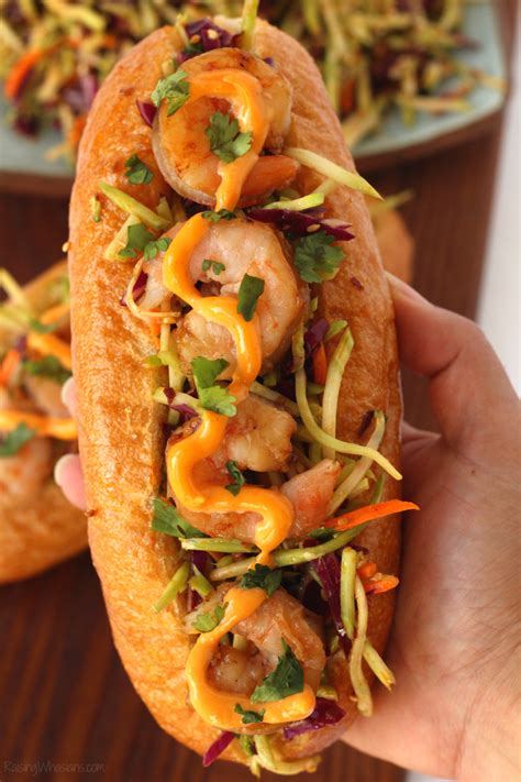 Asian Shrimp Po Boy with Spicy Slaw - Raising Whasians