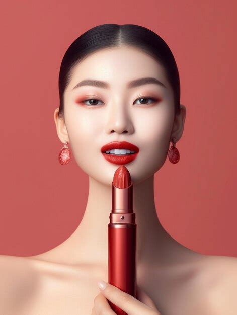 Premium AI Image | lipstick cosmetics skincare model