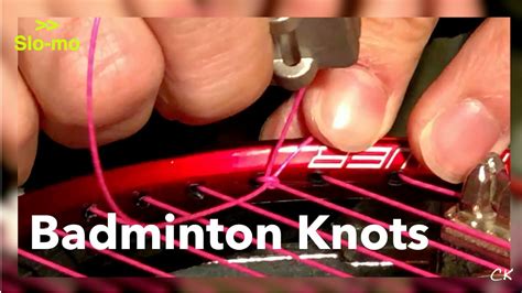 racket stringing badminton knots   youtube