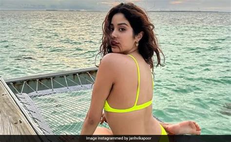 janhvi kapoor wears  neon bikini flaunts  curves  maldives