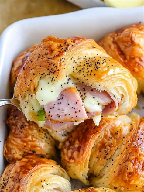 Baked Ham and Cheese Croissants