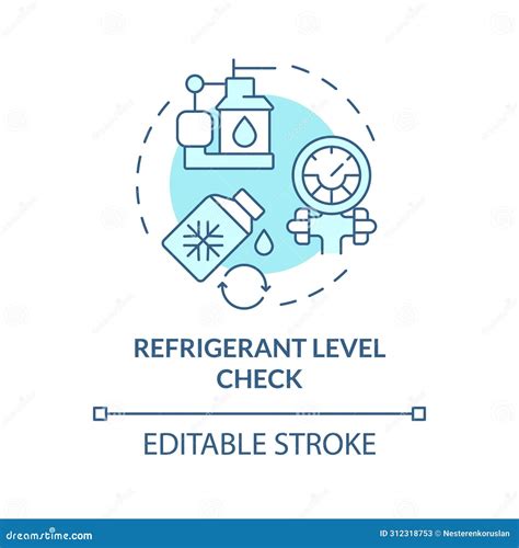 Refrigerant Level Check Blue Gradient Concept Icon Vector Illustration