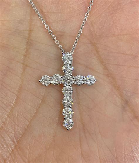 Diamond cross necklace 14k gold diamond cross 0 18 ct dainty diamond