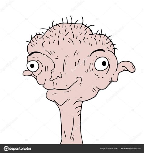 Ugly Face Drawing Funny Ugly Face Otocinculous Vector