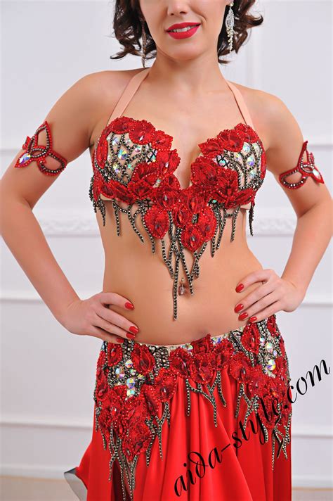 belly dance costume red