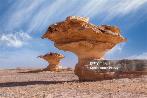 Mushroom Rocks In The White Desert At Sunset Egypt High-Res Stock Photo ...