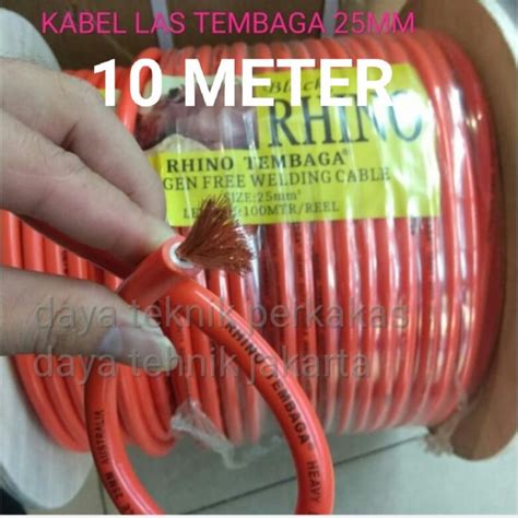 Jual kabel las tembaga orange 10 METER 25mm Rhino RN kabel las tembaga ...