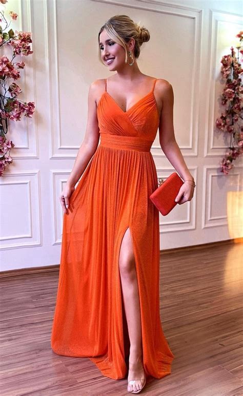 Vestido Laranja Madrinha Casamento - Vestido de festa laranja: 45 longos para madrinhas de casamento e ...