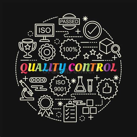 Quality Control Long Shadow Icons Stock Vector - Illustration of flat ...