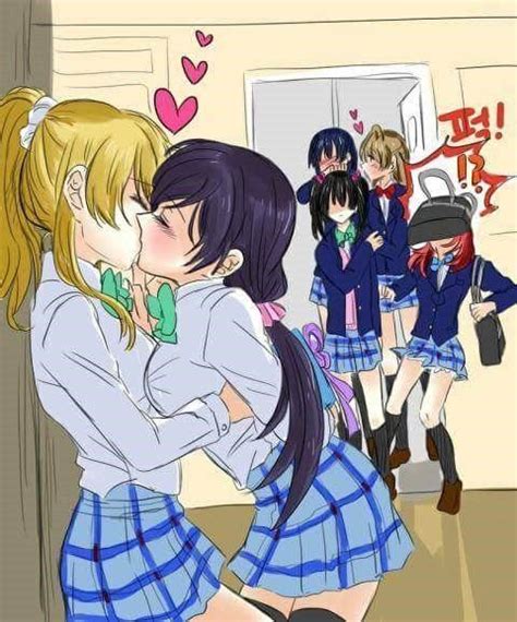 anh anime yuri truyen tranh casais lesbicos fofos arte lesbica