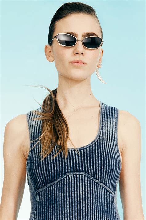 Sprana sukienka z dzianiny w prążki - Niebieski melanż - ONA | H&M PL