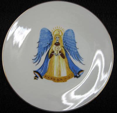 1950 CHRISTMAS DINNER PLATE HUTSCHENREUTHER CHINA ANGEL -- Antique ...