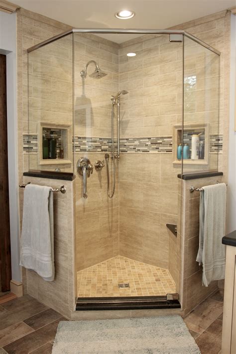Corner shower with glass Landenberg, Pa. Small shower remodel