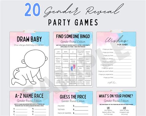 Gender Reveal Games Bundle Gender Reveal Games Gender - Etsy