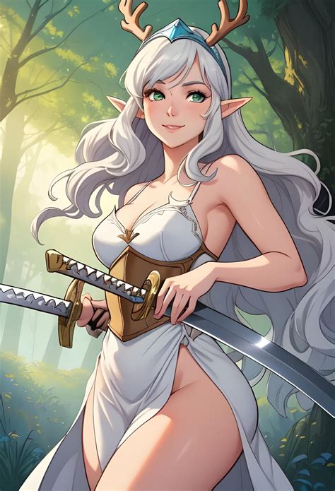 Elf Knight Princess With Dual Katanas by Fae-Mothwood on DeviantArt