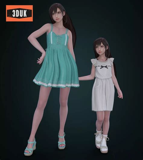 Tifa Teen and Child Pack For G8F ⋆ Freebies Daz 3D