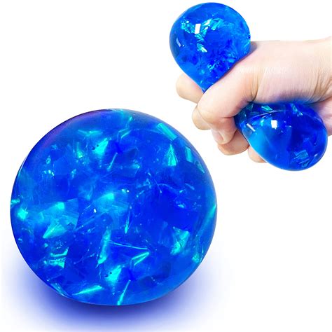 Amazon.com: Blue Squishy Glitter Stress Balls for Kids and Adults