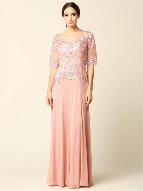 Hunter Green Long Mother of the Bride Formal Embroidered Dress - Mother