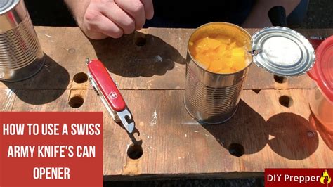 How to Open a Can with a Swiss Army Knife - YouTube