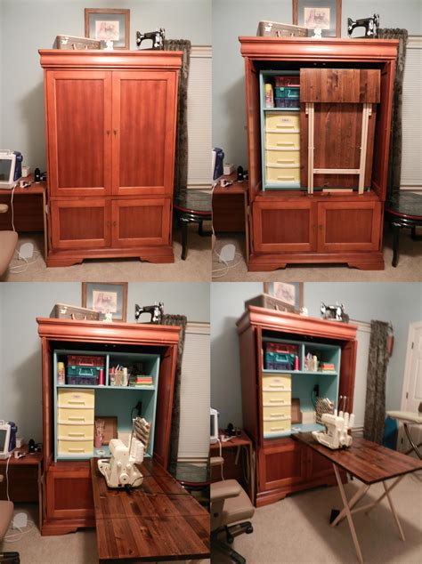 Diy Craft Armoire With Fold Out Table - House for Rent