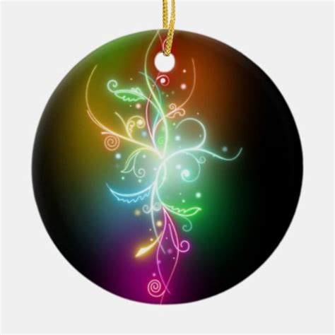 Neon Christmas Ceramic Ornament | Zazzle