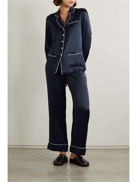 OLIVIA VON HALLE Coco silk-satin pajama set | NET-A-PORTER