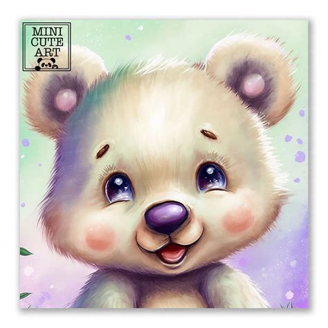 Watercolor Baby Polar Bear Clip Art Bear Watercolor JPG - Etsy